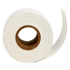 A roll of white adhesive badge